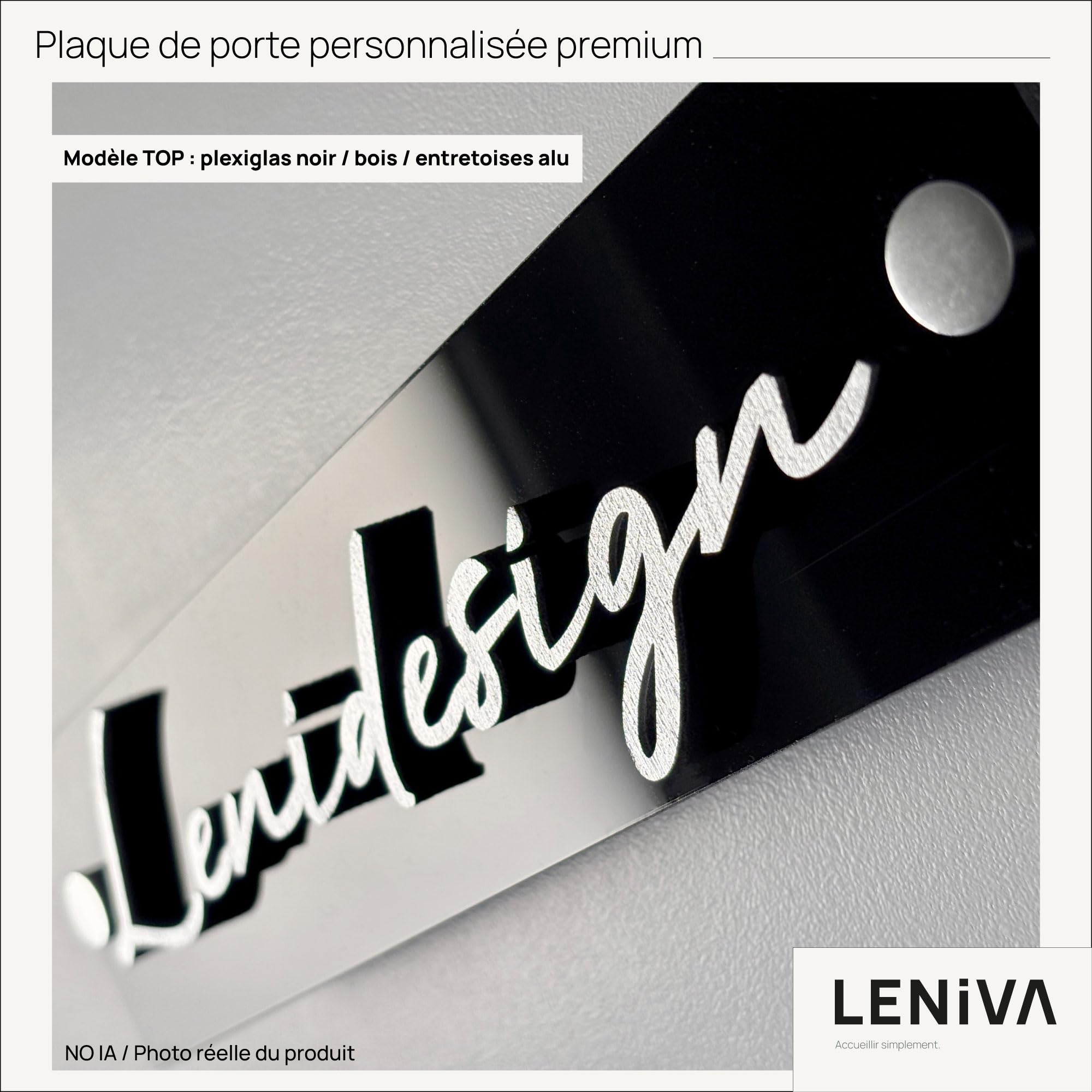 Plaque de porte personnalisée plexiglas – Bureau, Cabinet, Airbnb – Signalétique premium – Fabrication française