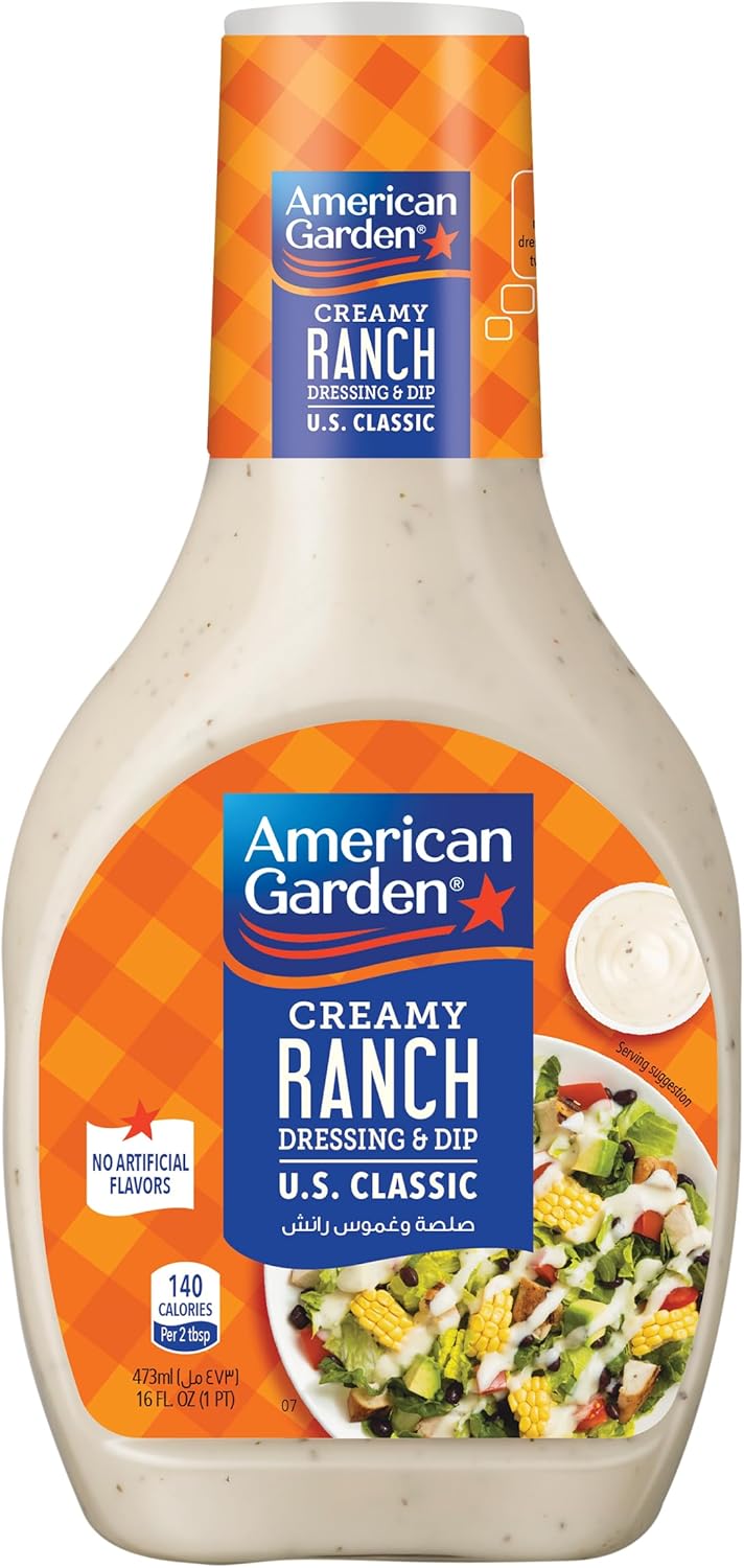 American Garden Ranch Dressing & Dip, GlutenFree, 473ml Amazon.ae
