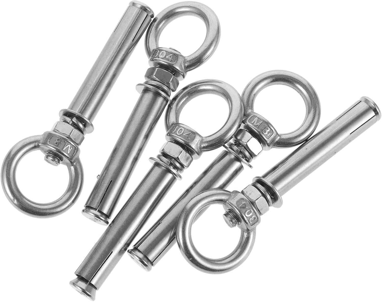 5pcs Stainless Steel Dog Ground Stakes Heavy Duty Tie-Out Anchors with Expansion Screws for Outdoor Pet Yard Use Reusable Metal Dog Leash Stakes