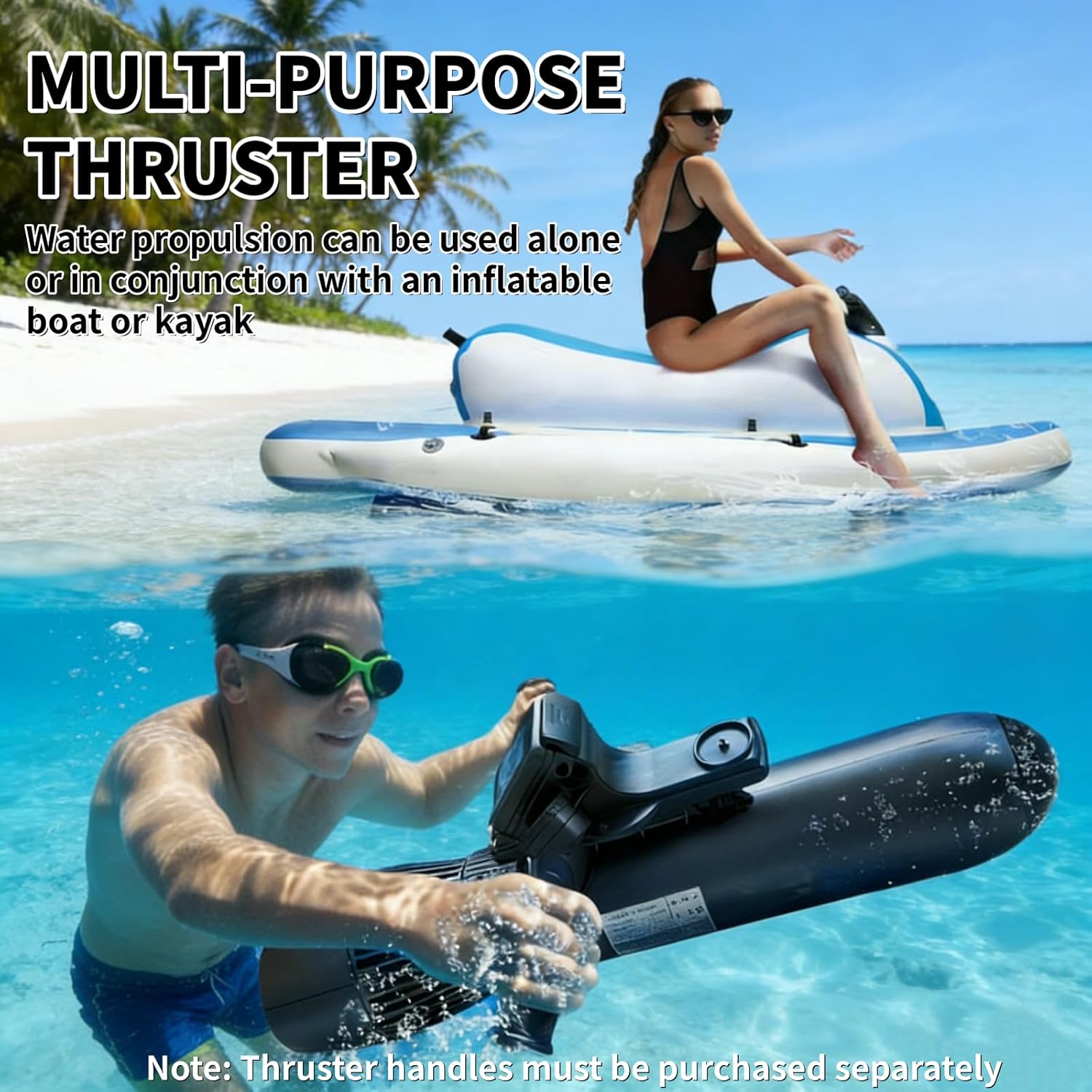 Foldable Electric Inflatable Jet Ski & Diving Underwater Scooter - 500w/700w 10/16Ah, Load-Bearing 330lbs, for Adults & Kids Sea Diving Swimming Equipment 700W16000mA