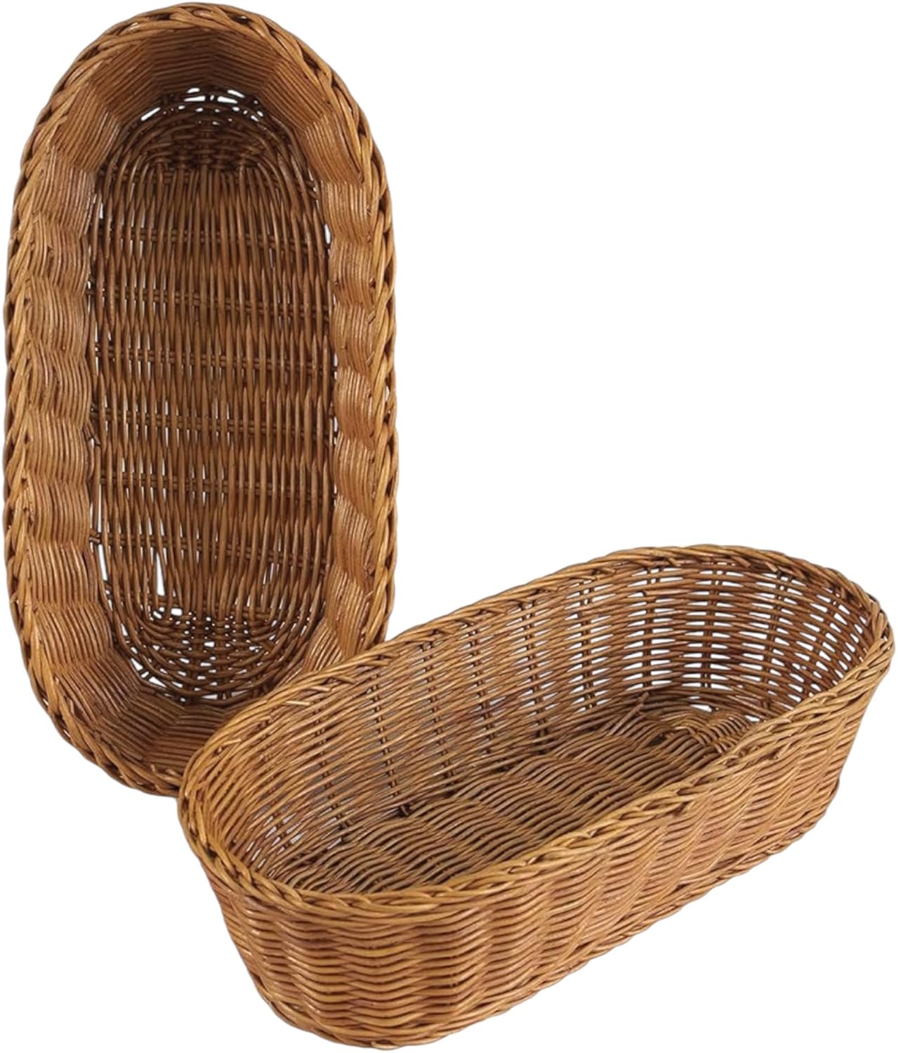 Set 2 of pcs Rattan Wicker Woven Serving Baskets for Bread, Fruit, French Fries, Vegetables, Restaurant Serving & Tabletop Display Baskets
