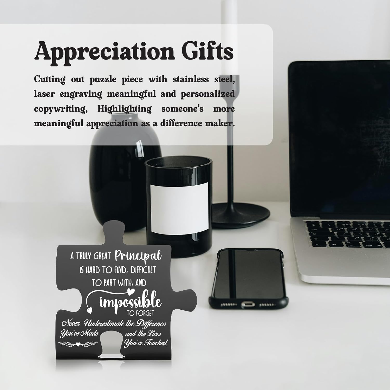A Truly Great Principal Sign Decor, Thank You Appreciation Gift for Principal Leaving Graduation Retirement Going Away Farewell Gifts Stainless Steel Puzzle Piece Decorative Signs Plaques Bnn5 - Image 4