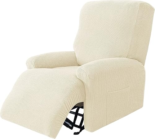 Fundas elásticas para sillas reclinables de 1 asiento, funda antideslizante con bolsillos laterales, fundas para sofá reclinable de 1 asiento,