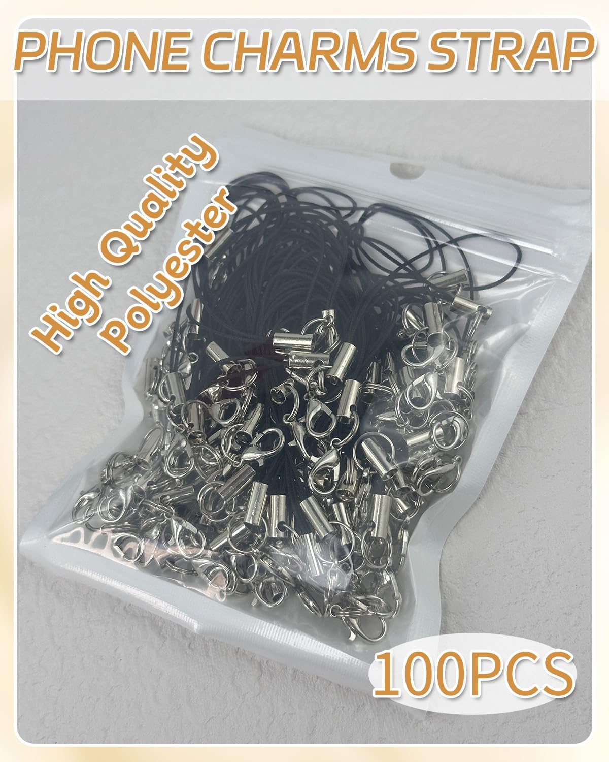 100Pcs Phone Charms Strap with Lobster Clasp Lanyard Straps,Lariat Lanyard Charms Pendant Clasp for Cell Phone USB Keychains DIY Jewelry Accessories - Image 6