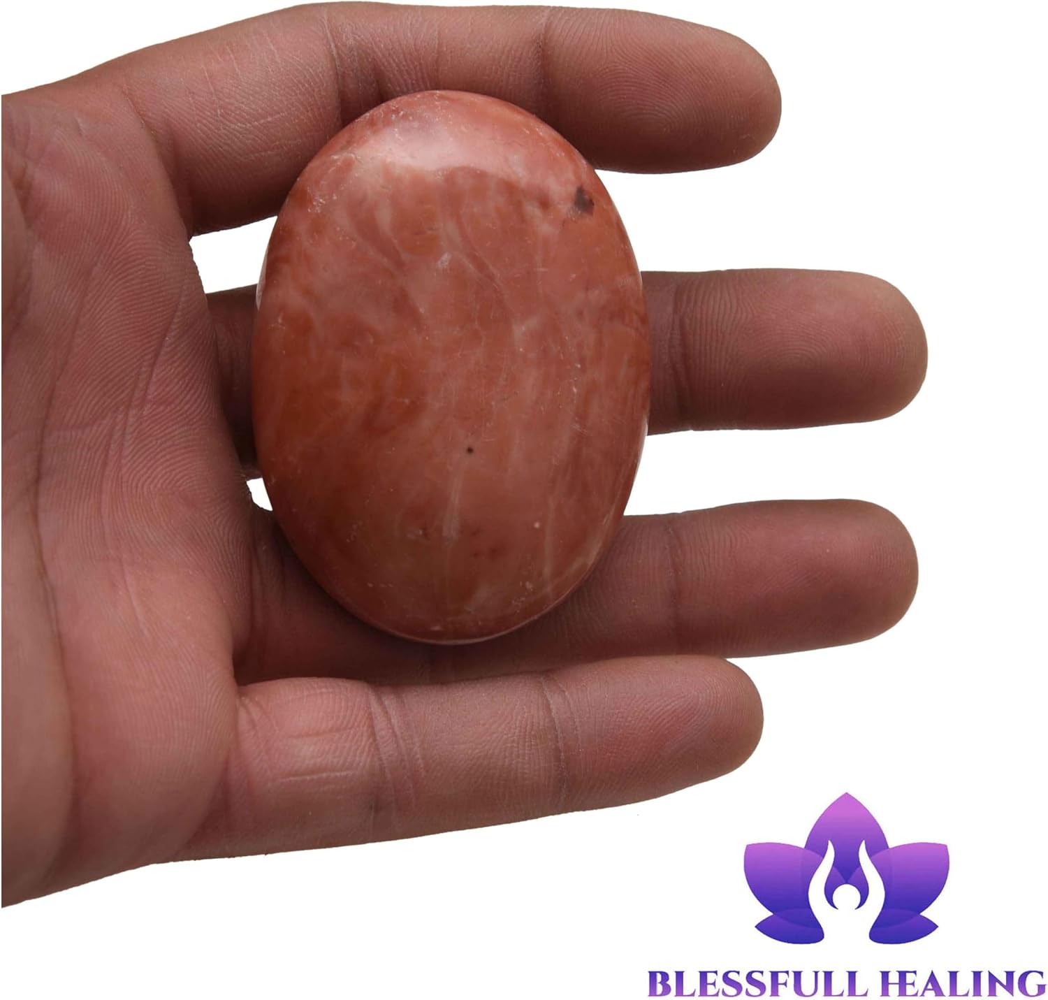 Blessfull Healing Reiki Balancing Red Aventurine Oval Shape Worry Crystal Healing Palm Pocket Stone