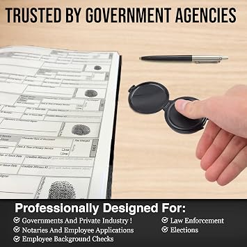 Fingerprint Ink pad, 3 Pack, inkless Thumb Print Stamp pad, Black, for Notary Supplies, Identification Security ID Fingerprint Cards, Law Enforcement Fingerprint kit,Finger Print Stamp pad
