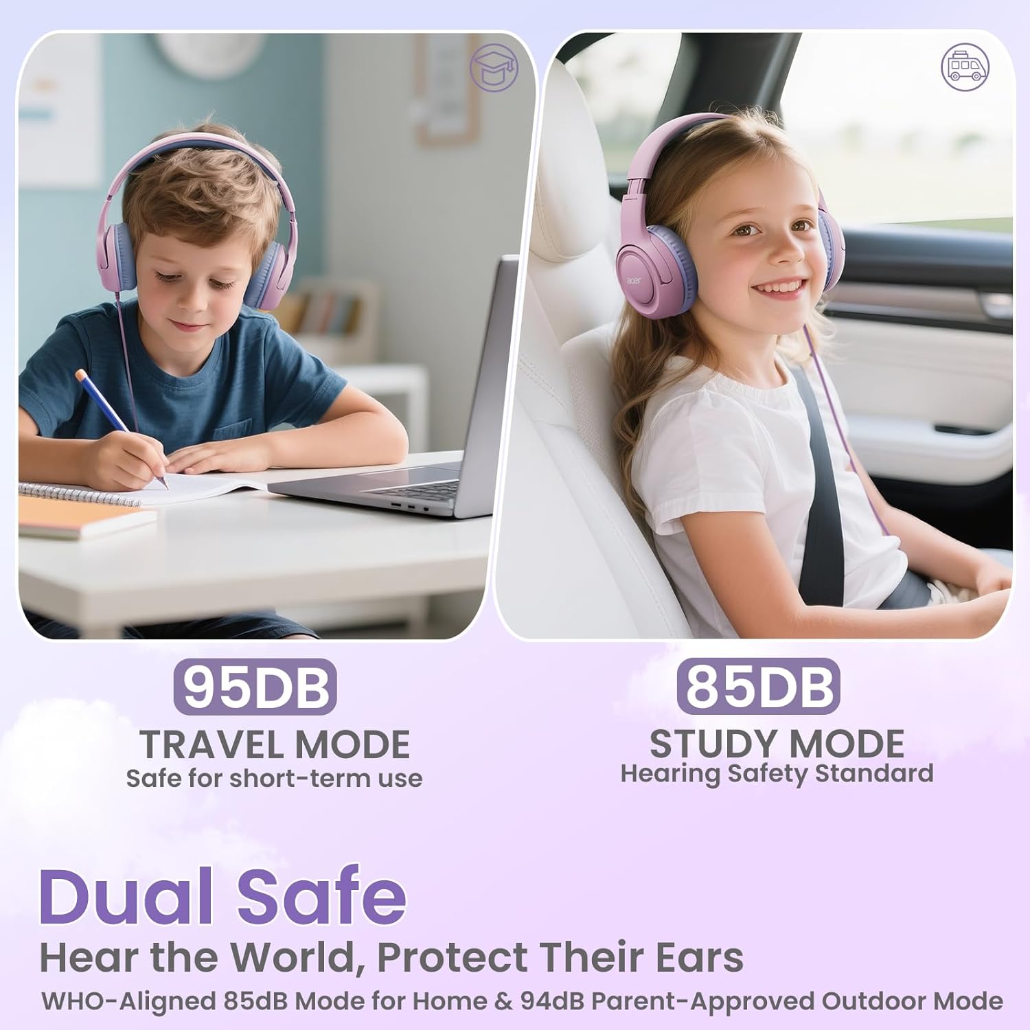 Front view of acer Kids Headphones