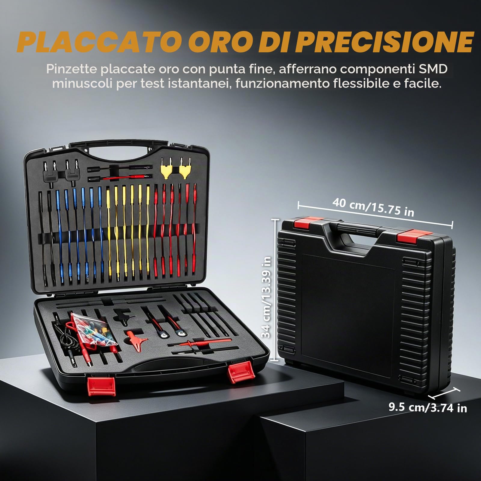 104 Pezzi Puntali Multimetro Set - PARAOUTIL Kit Cavi Prova Automotive con Morsetti a Coccodrillo, Multifunzione Prova Lead Cavo di Prova Set per la Diagnosi e la Riparazione dei Circuiti dei Veicoli