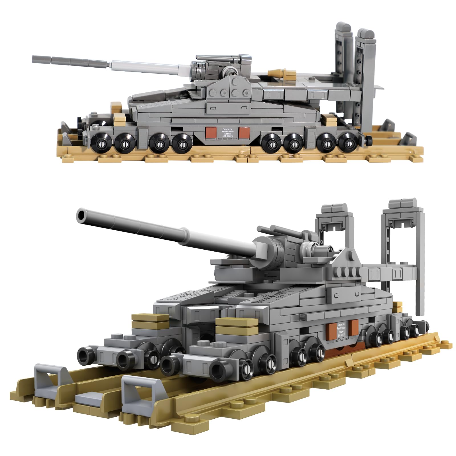 WWII Army Dora Tank Building Block Toys, Military Tank Building Toy Set Compatible with Lego Military WW2 Classic Amry for Boys and Girls 6-12 Years Old