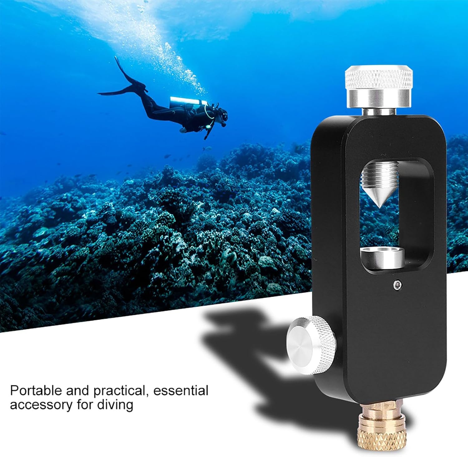 Portable Scuba Tank Refill Adapter, Aluminium Alloy Diving Oxygen Tank Refill Adapter for Oxygen Cylinder Diving Equipment