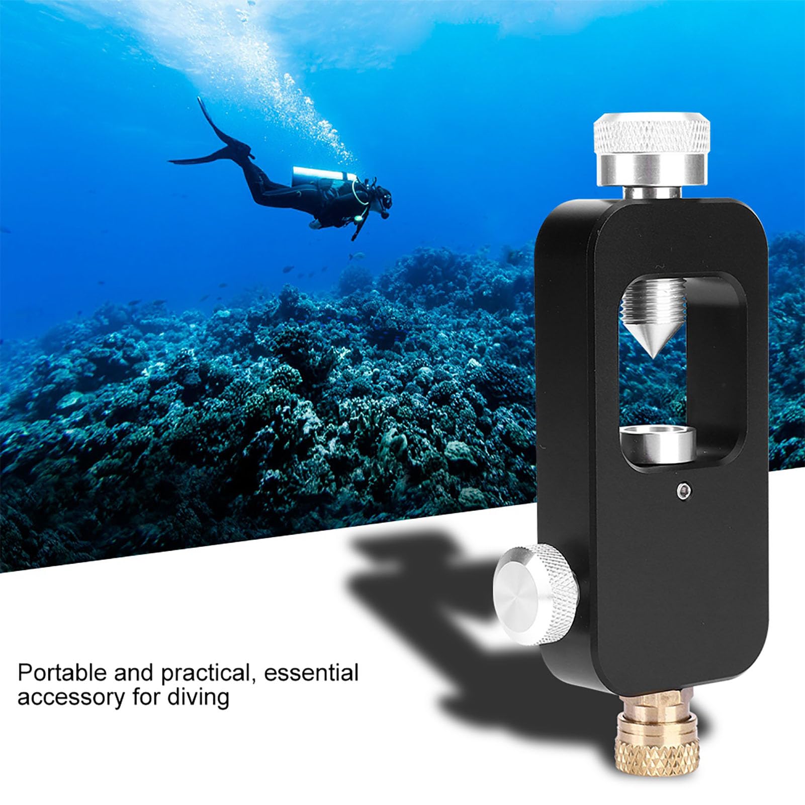 Adaptador de recarga de botellas de buceo, adaptador de recarga portátil de aleación de aluminio para equipo de buceo de botellas de oxígeno