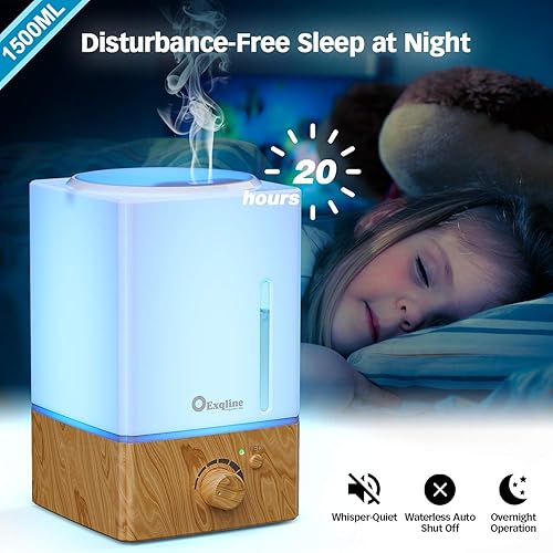 Miniatura 5 de Difusor de aceite esencial de aroma de 50.7 fl oz grande  Difusor Exqline para aceites esenciales, difusor de aromaterapia grande para habitación