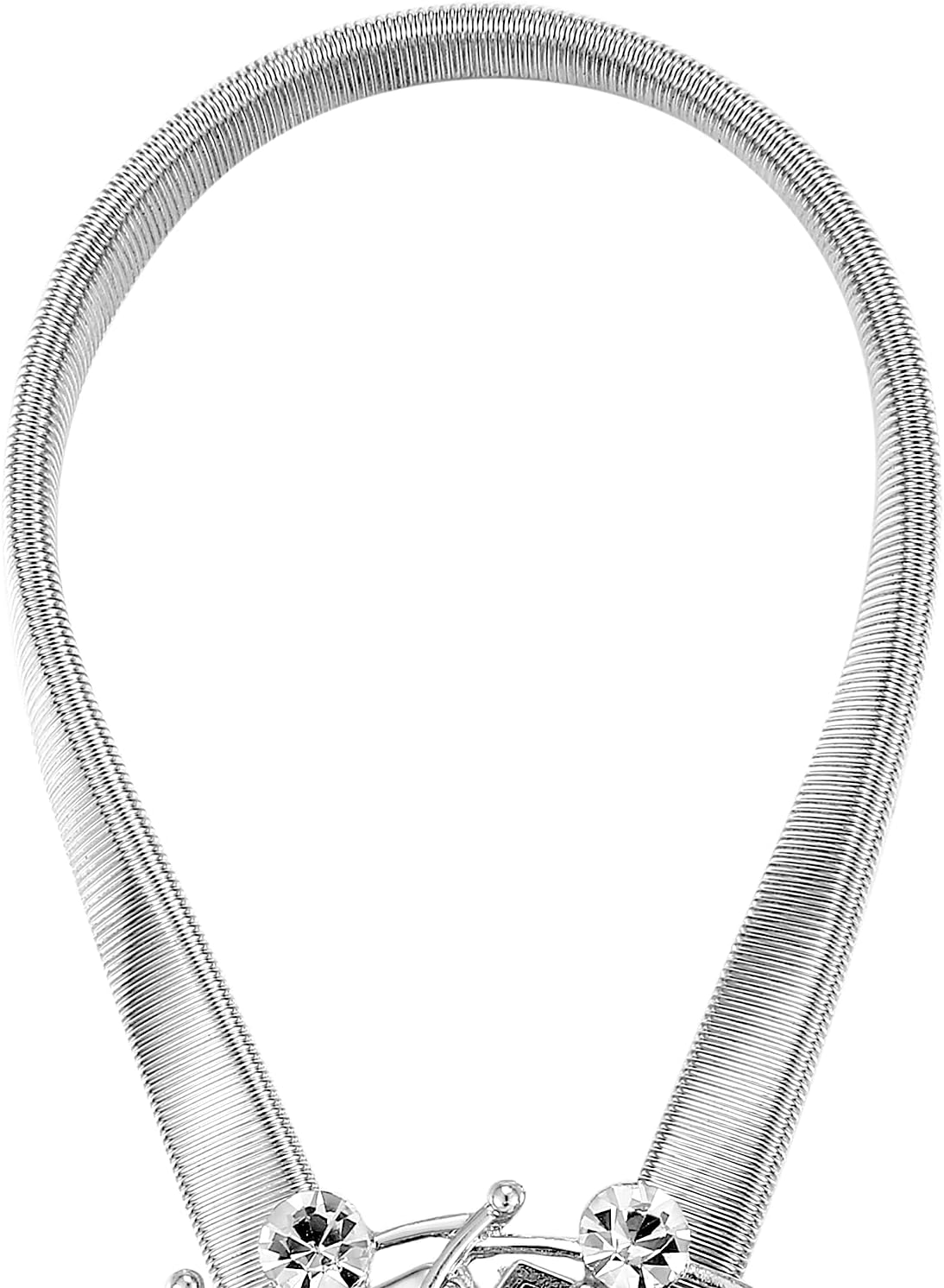 Magnetic Curtain Tiebacks 4 Pack, Silver Crystal Flower No-Drill Curtain Holdbacks with Flexible Spring Wire for Living Room Bedroom Window Decor image 4
