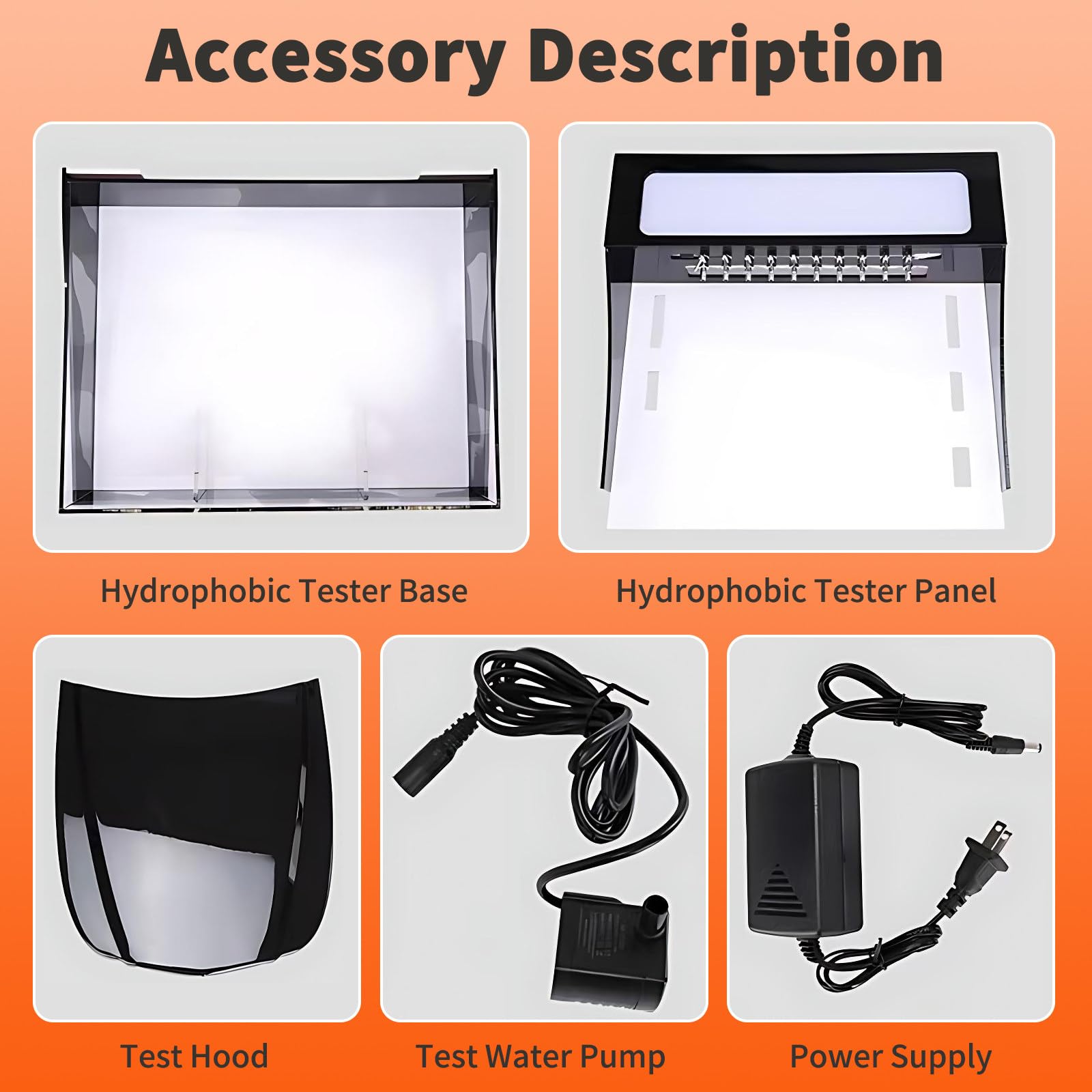 Kit di Test idrofobico per pellicole protettive PPF e Rivestimenti ceramici, Strumento dimostrativo visivo per la Formazione di Gocce d'Acqua con Luce LED, Flusso Regolabile White