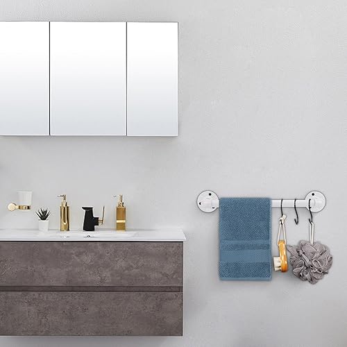 Vista 84 de Toallero de tubo industrial, resistente para montar en la pared, rústico, para baño (negro, 16 pulgadas)