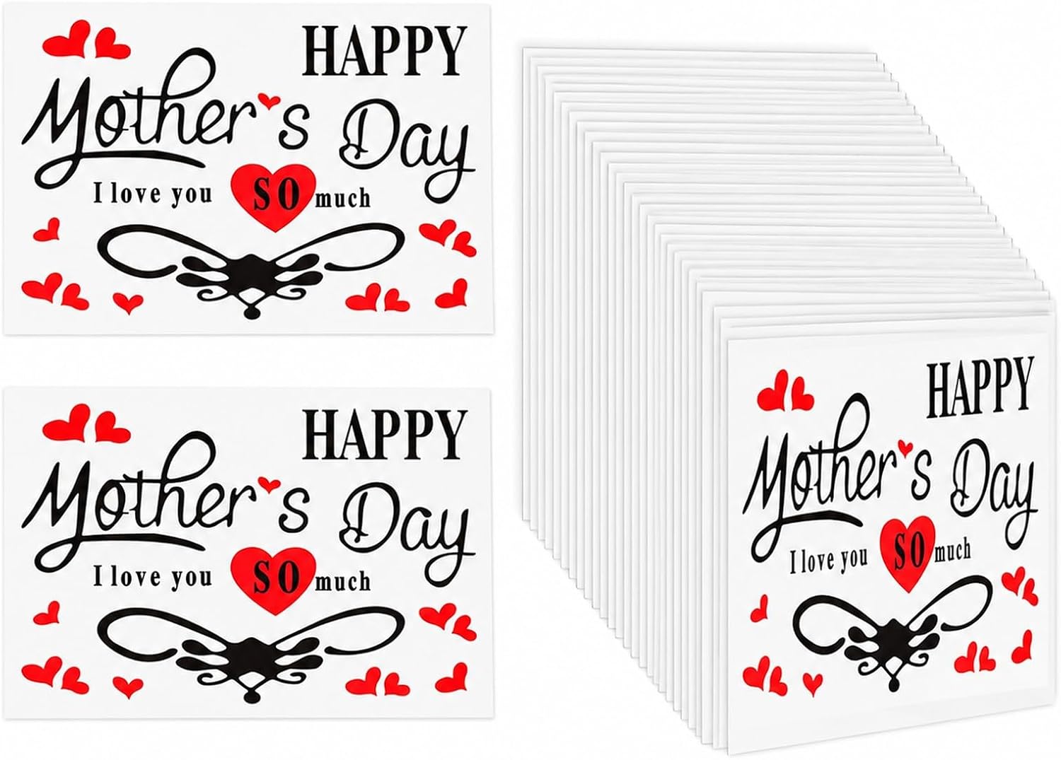 LUOZZY 25 Sheets Mother's Day Balloon Stickers I Love You So Much Party Stickers DIY Balloon Stickers for Mother's Day Birthday Home Outdoor