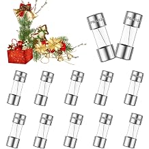 12-Pack Christmas Light Fuses - 3.6 x 10 mm, 5A, 125V, 0.14 x 0.39 Inch, Fast-Blow Glass Fuses for Mini LED Lights