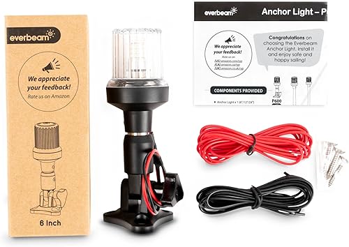 Miniatura 4 de EVERBEAM Luz de anclaje ajustable de acero inoxidable P600 para barcos de pesca y embarcaciones marítimas - Proporciona visibilidad de 360 grados