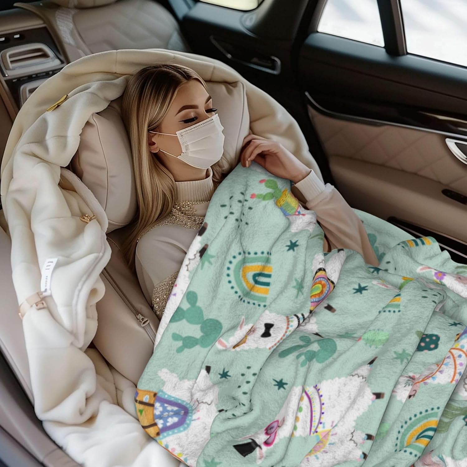 Llamas Blanket Throw Blanket for Bed Soft Cozy Fluffy Couch Blankets Fleece Blanket Throw Gifts for Women Men Girls Boys 50"x40" - Image 2