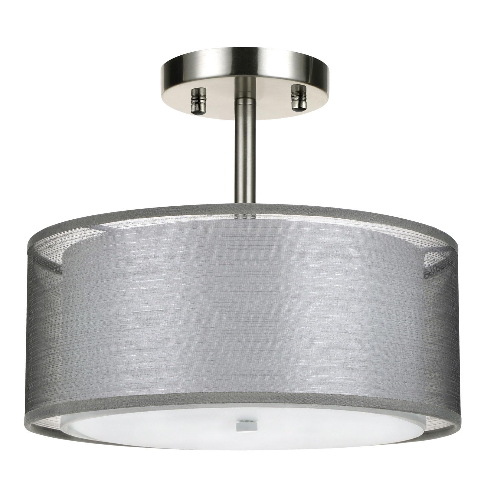 LGDEERCO Modern Ceiling Lamp Double Gauze Lampshade Bedroom Special Pendant Light Indoor Ceiling Light Silver Flush Mount Ceiling Lighting for Hallway Bedroom Living Room