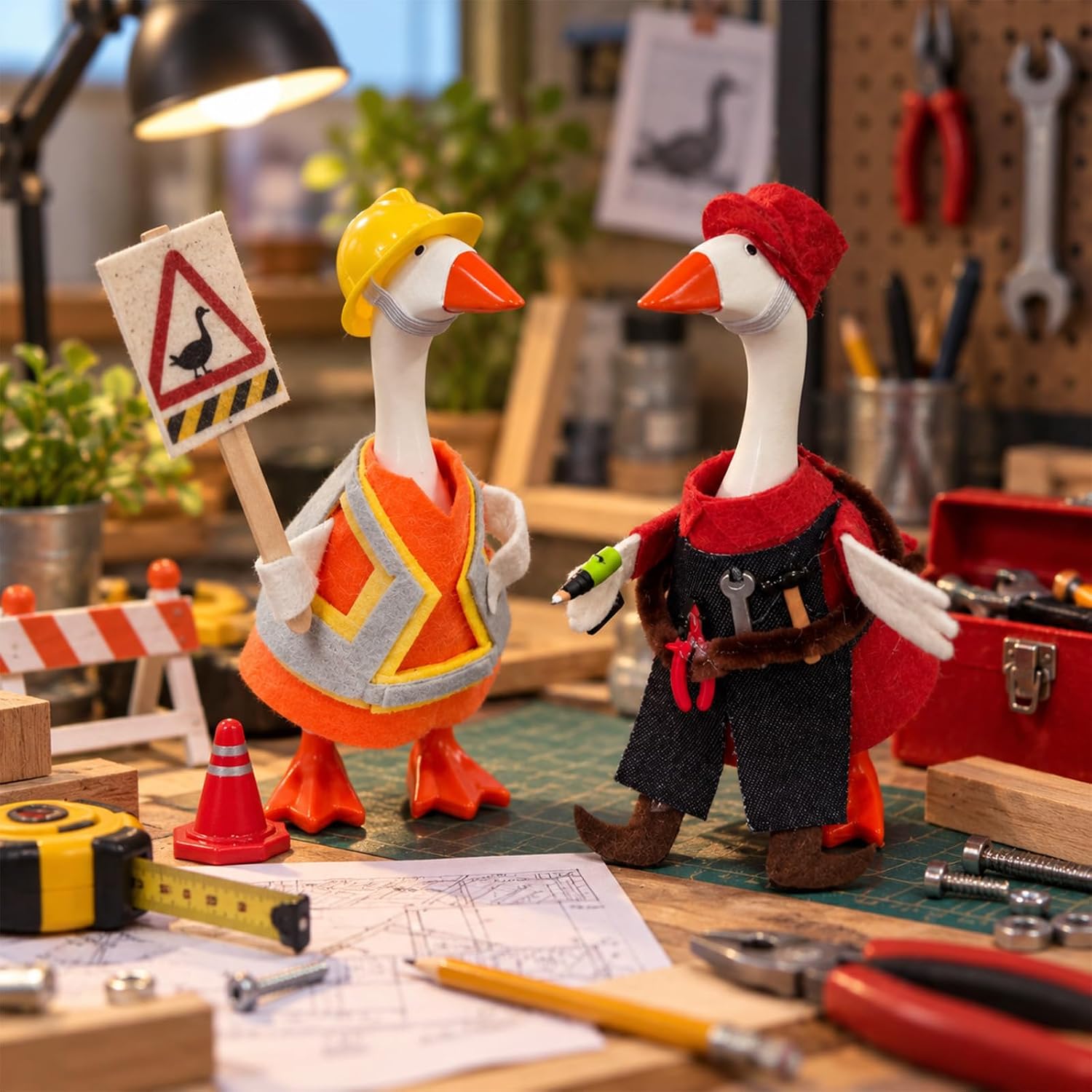 Desk Goose Outfits 7 Inch, 2 Pack Goose Clothes Office Decor image 2