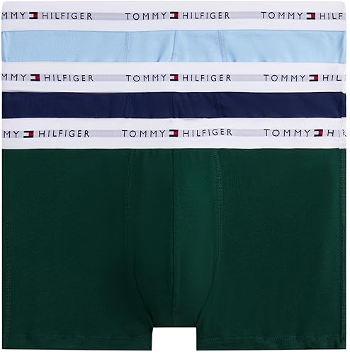 Tommy Hilfiger Premium Essential Stretch Cotton 3-Pack Trunk, Blue - S - Black (Orn Grn/Prp Nvy/Vess Blu)