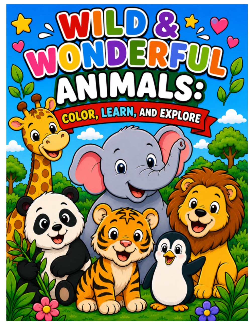 Wild & Wonderful Animals: Color, Learn, and Explore!