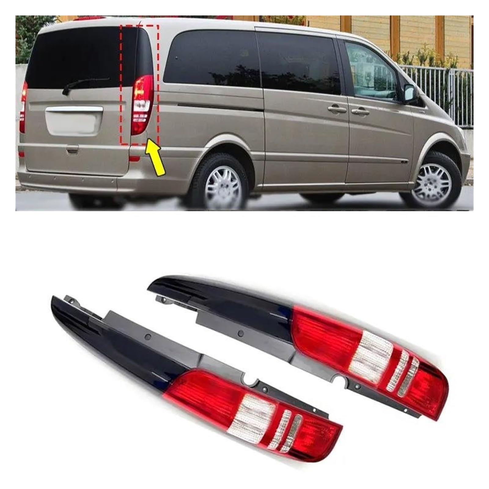 Intermitentes Para Mercedes Para Benz Para Vito Para Viano W639 W636 Luz Trasera Lámpara De Freno Marcha Atrás Sin Bombilla Luces Antiniebla Traseras(Izquierda)