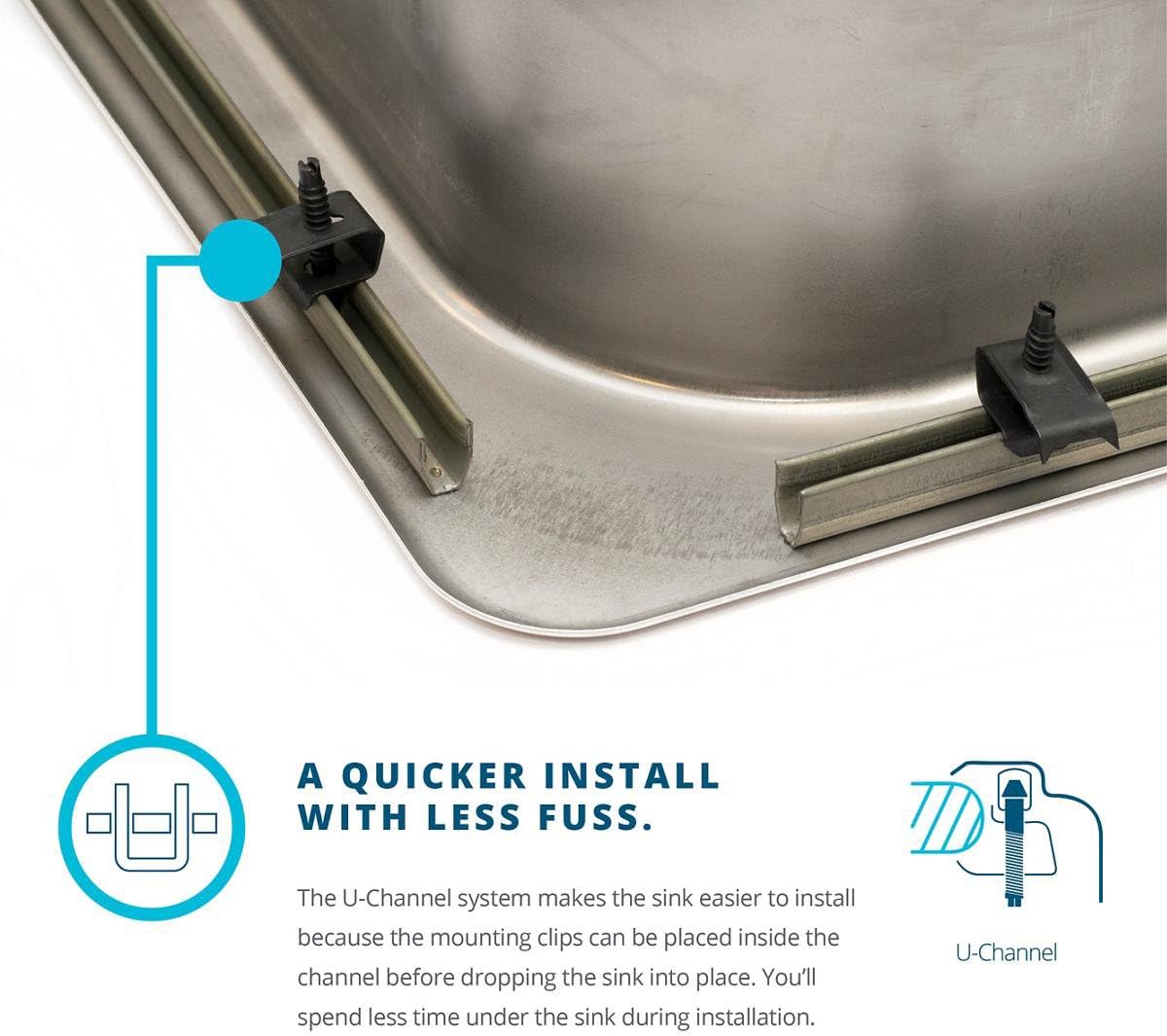 Elkay Lustertone LRS3322PD3 Single Bowl Top Mount Stainless Steel Sink with Perfect Drain