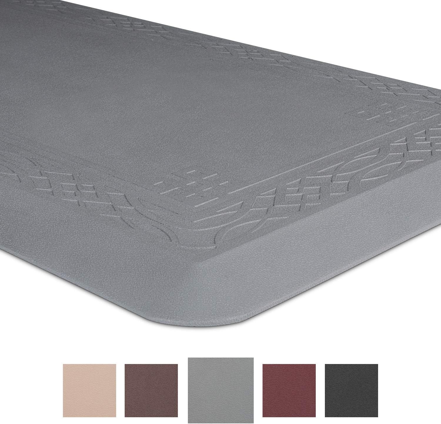 Anti-fatigue Comfort Mat, Non-slip Kitchen Mat, 20 x 42 x 3/4 Inches, Ergonomically Engineered Perfect for Standing Desk and Garages, Gray, by Grand Era