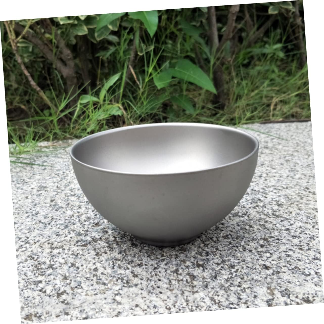 YARNOW 1pc Titanium Double Bowl Lightweight Portable Camping Tableware Outdoor Picnic Essential for Hiking Backpacking and Travel