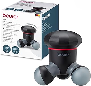 MG 18 Mini Handheld Electric Massager for Gentle Vibration Massager | Ideal for Back, Neck, Arms and Legs | LED Light | Portable | Black | 3 Years Guarantee