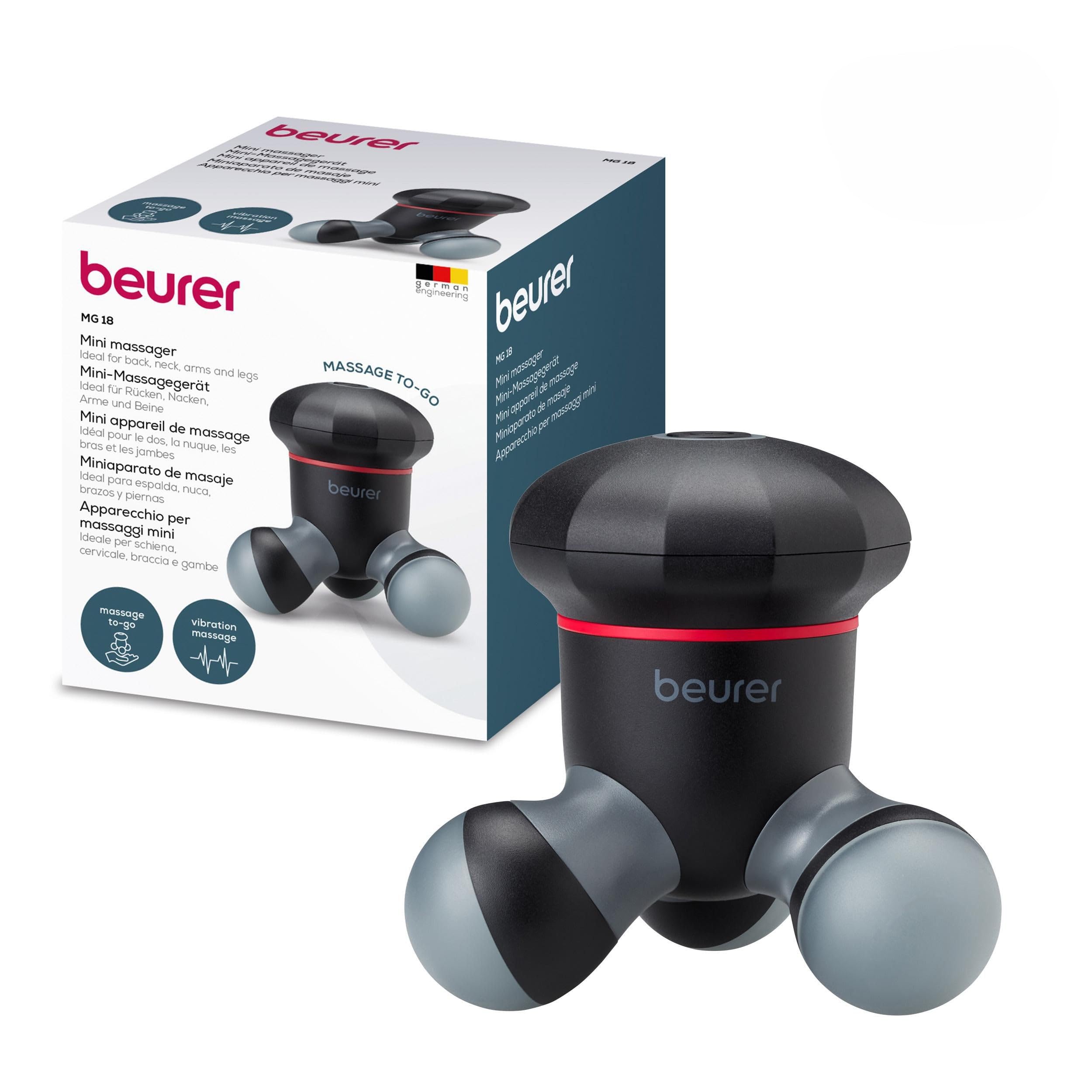 MG 18 Mini Handheld Electric Massager for Gentle Vibration Massager | Ideal for Back, Neck, Arms and Legs | LED Light | Portable | Black | 3 Years Guarantee