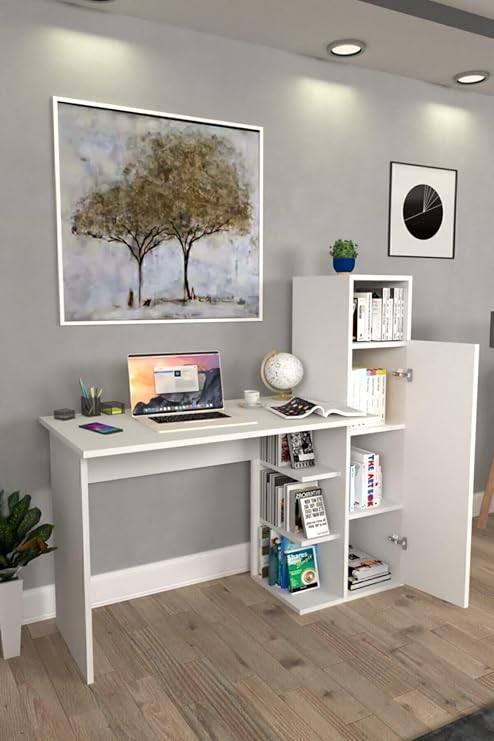 Moonlife Diamond Dolaplı Çalışma Masası Beyaz