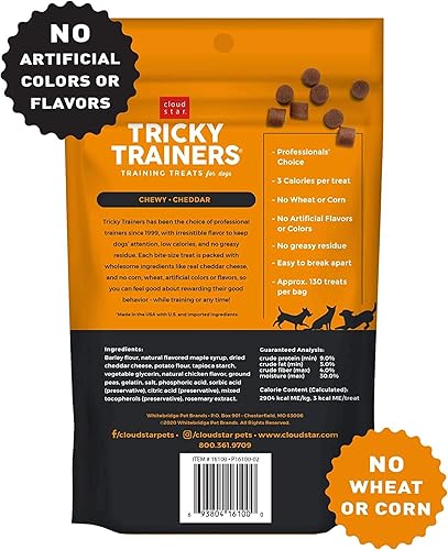 Miniatura 3 de Cloud Star Tricky Trainers - Paquete variado sin granos  Cuatro sabores totales mantequilla de maní, hígado, queso y salmón Plus Pet Paws Bloc de