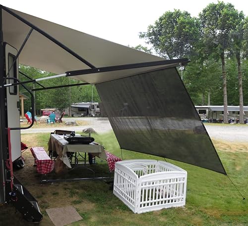 Miniatura 9 de Tentproinc Toldo para caravana, 8 x 13 pies, 3 pulgadas, pantalla de malla negra, kit completo de parasol, toldo para caravana, bloqueador UV de