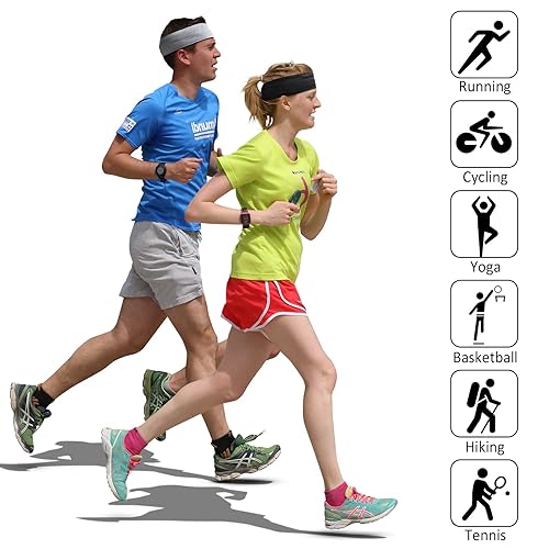 Miniatura 7 de Diademas para mujer, bandas de pelo blanco y negro para mujer, antideslizantes, diadema gruesa, bandas elásticas para el sudor, diademas para yoga,