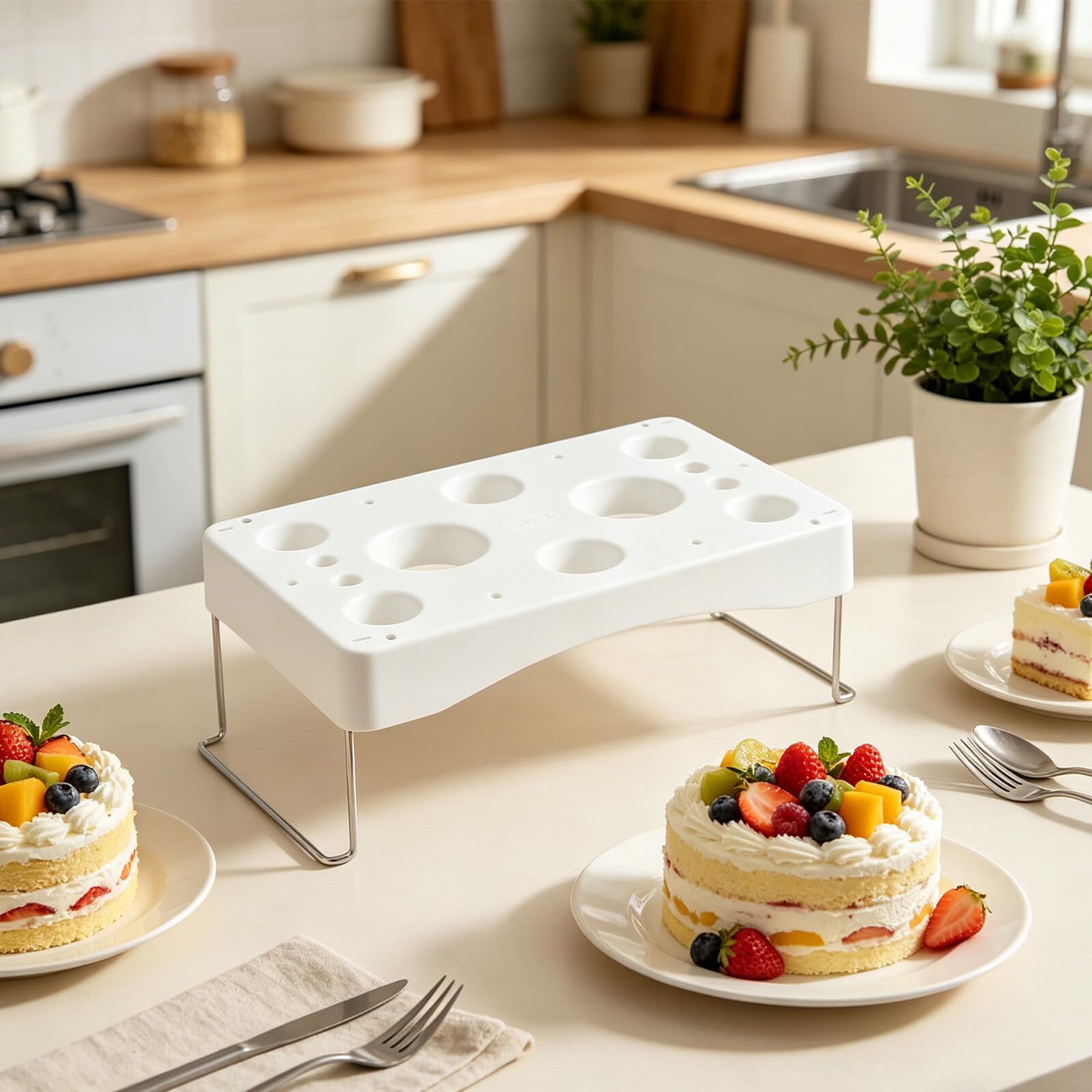 TOYANDONA 2 Piezas Soporte para Mangas Pasteleras de Plástico y Acero Inoxidable Estructura Estable y Diseño de 12 Agujeros para Repostería y Estudios de Pastelería