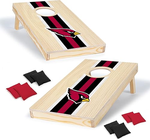 NFL Football - Juego de cornhole de madera maciza de 1 x 2 pies con impresión directa HD del equipo, gran regalo para cualquier fanático de los