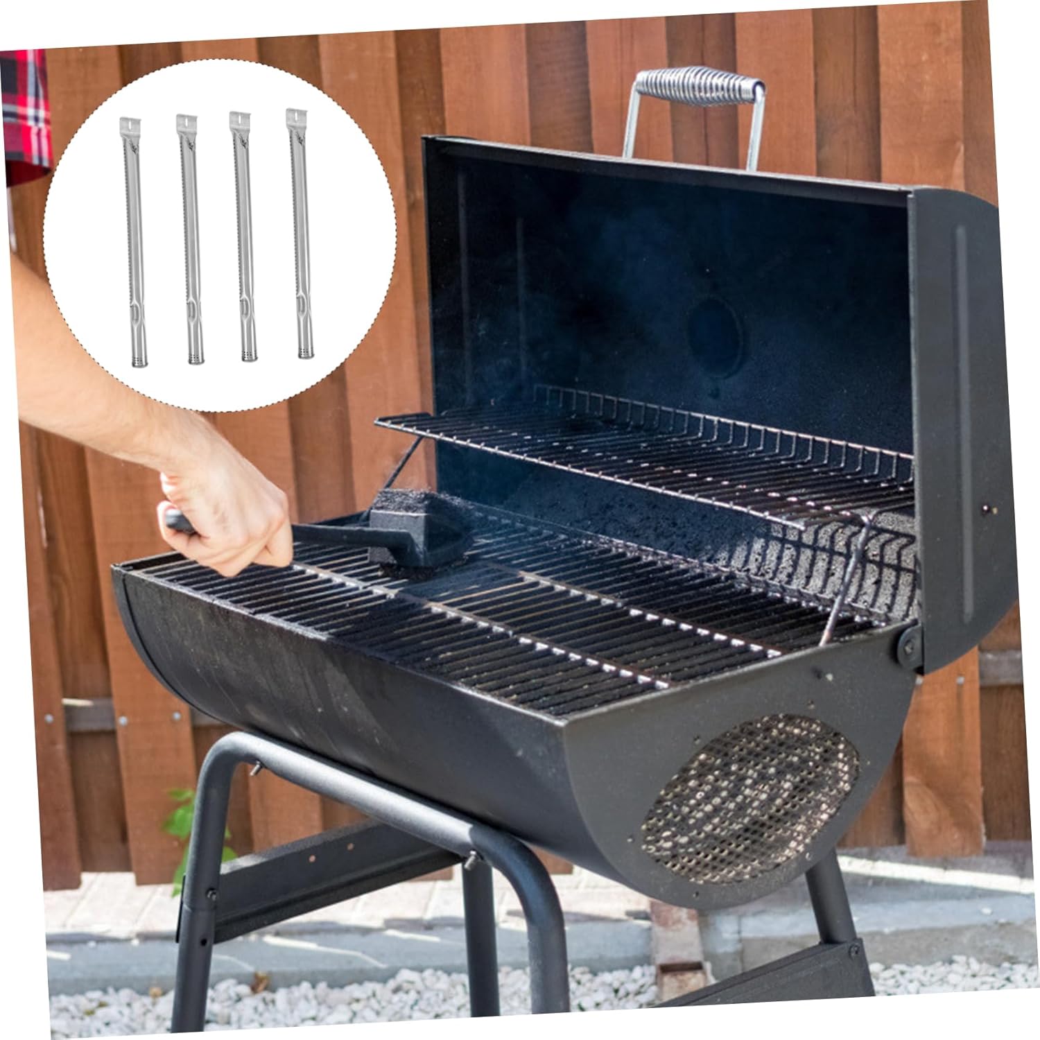 Grill Replacement Parts 4pcs Stainless Steel Grill Tube Heat Shield for Even Heat Distribution