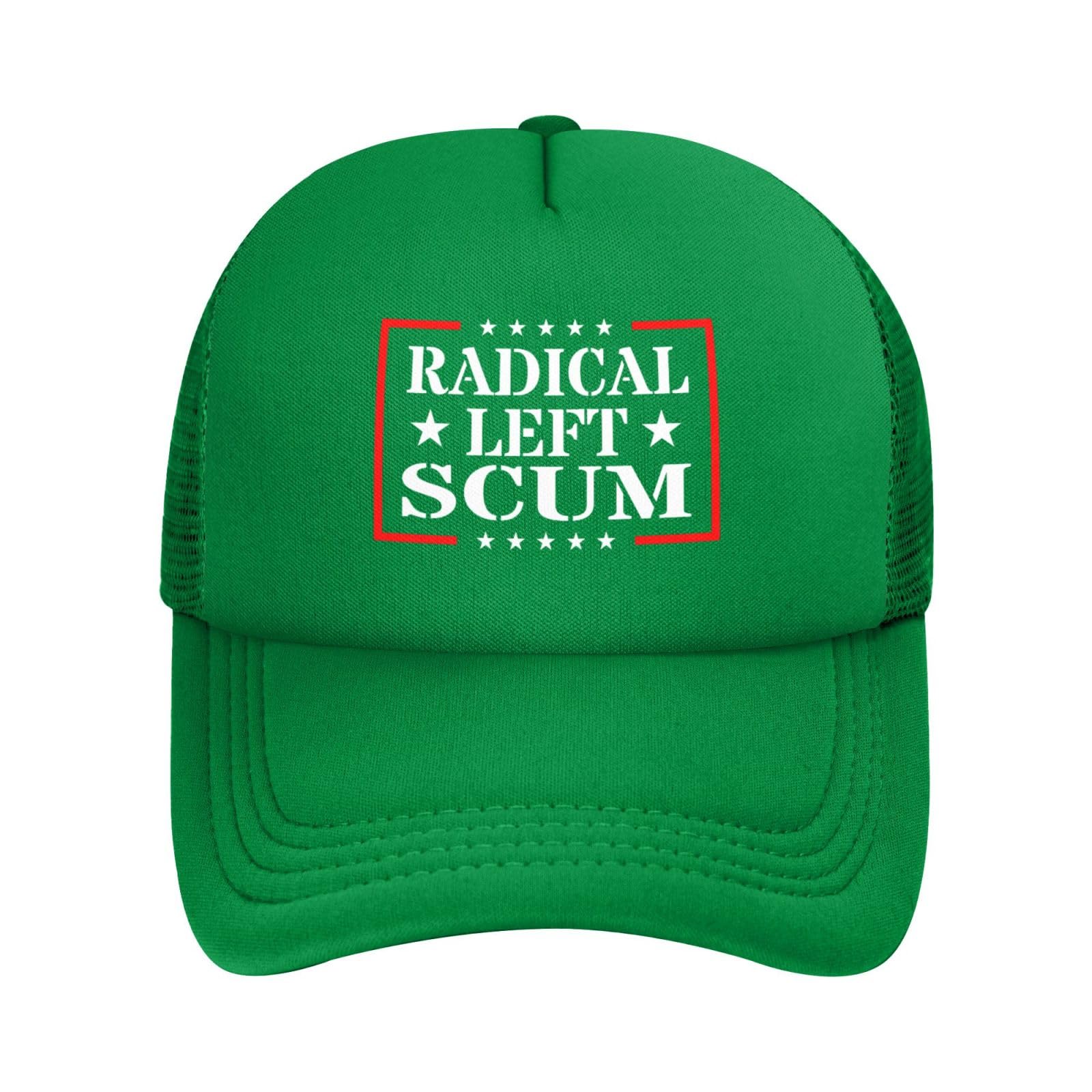Anceky Radical Left Scum Hats Baseball Cap Trucker Hat Men Women Green