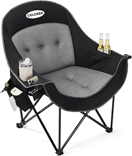 Oversized Camping Chairs for Adults - Heavy Duty Padded Outdoor Camp Chair