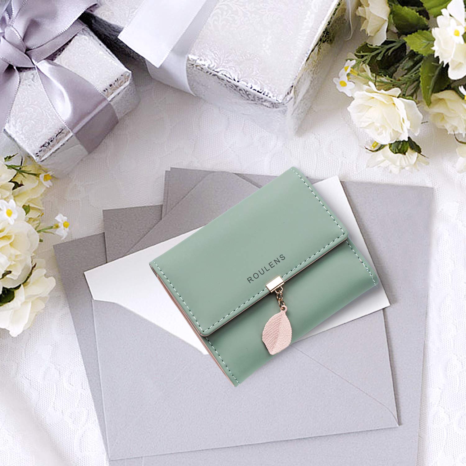 Cartera de Cuero PU para Mujer Monedero Largo con Cremallera