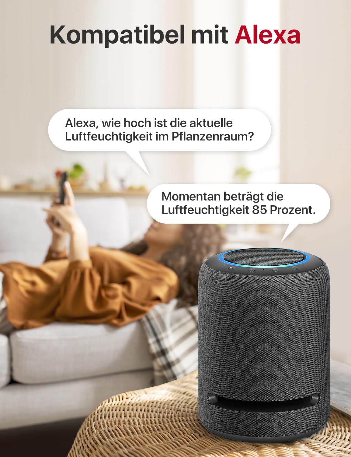 X-Sense WLAN Hygrometer Thermometer Innen, Temperatur- und Luftfeuchtigkeitsüberwachung per App, 500m Reichweite, Kostenfreier Datenexport, kompatibel mit Alexa, 4 Sensoren und 1 Basisstation SBS50