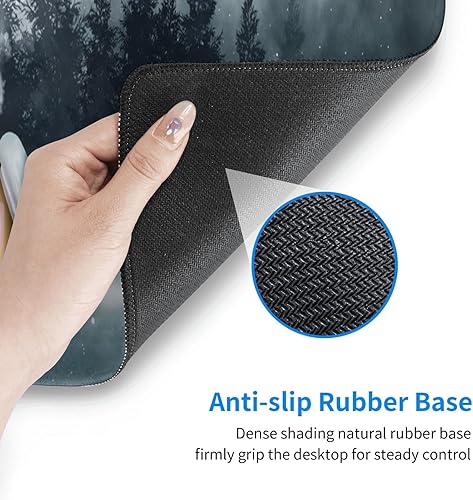 Miniatura 6 de Alfombrilla de mouse grande para juegos XL, bosque nocturno oscuro, alfombrilla de mouse de escritorio completo con base antideslizante, alfombrilla