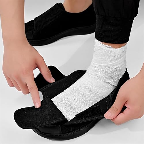 Miniatura 7 de Zapatos anchos para hombre, fáciles de poner, ajustables, ligeros para diabéticos, edema, juanetes, artritis, pies hinchados, zapatos ampliadores