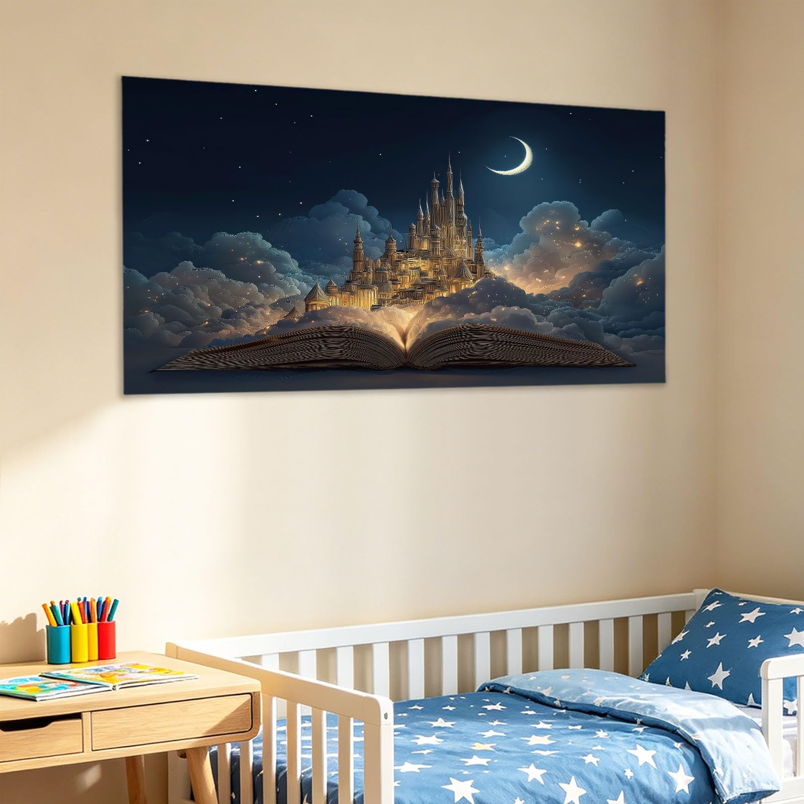 Fantasy - Lienzo decorativo para pared, 160 x 80 cm, color negro