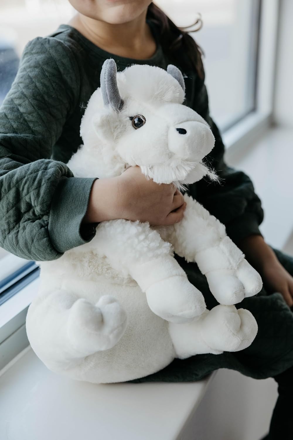 The Petting Zoo Bison Stuffed Animal Plushie, Gifts for Kids, Wild Onez Wildlife Animals, White Bison Plush Toy, 12 inches