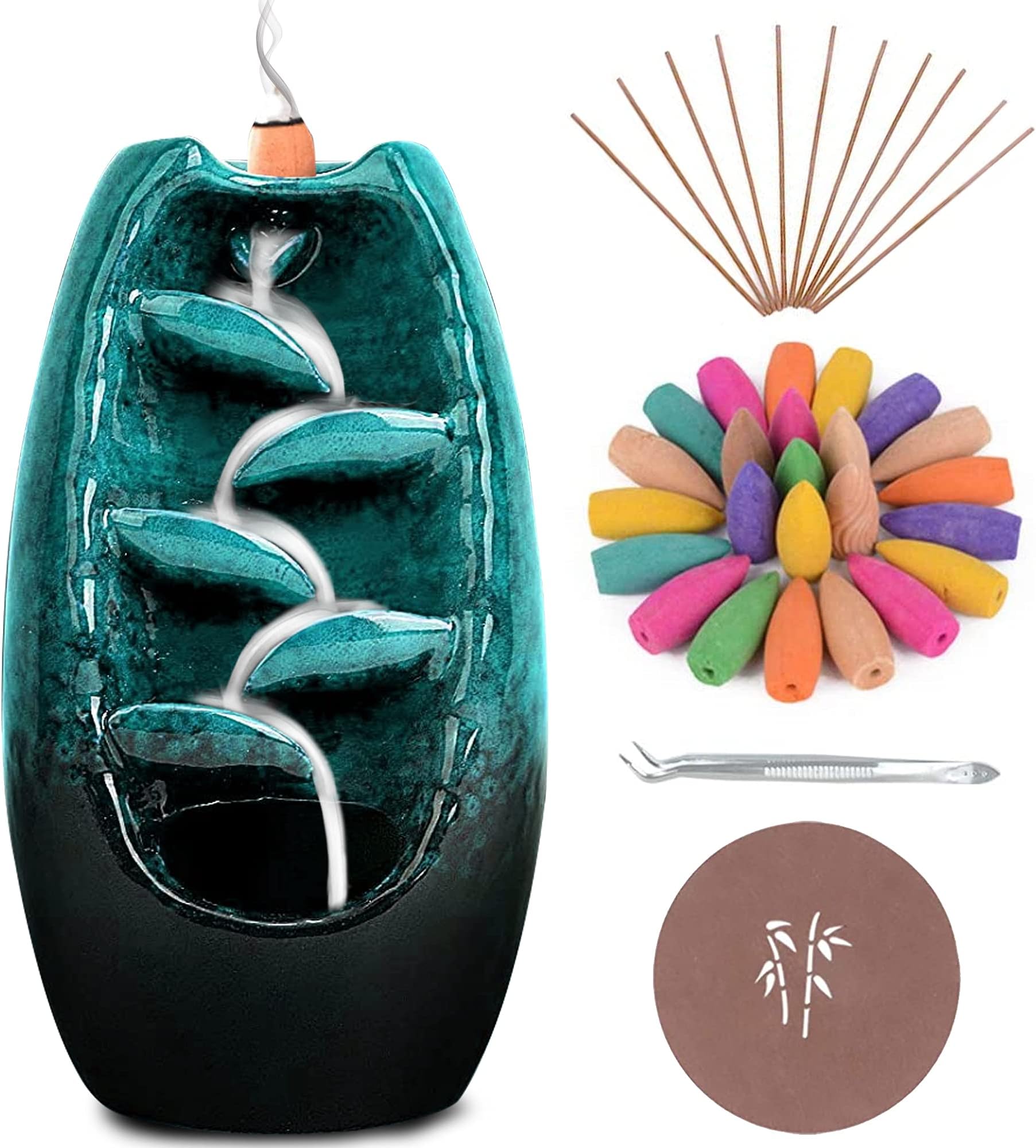 Ceramic Buddha Incense Burner Waterfall Chinese Backflow Incense Burner