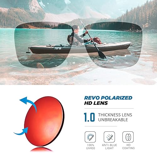 Miniatura 5 de TOREGE Gafas de sol polarizadas deportivas para hombres y mujeres marco duradero ciclismo correr conducir pesca senderismo gafas TR19